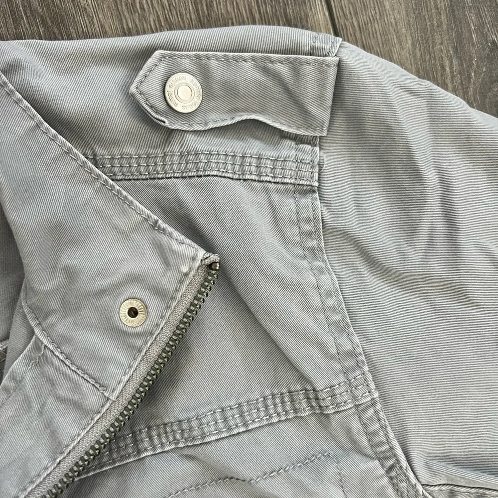 Kensie Jeans Military Utility Jacket Womens Size L Cargo Pockets Zip Front - Picture 5 of 14